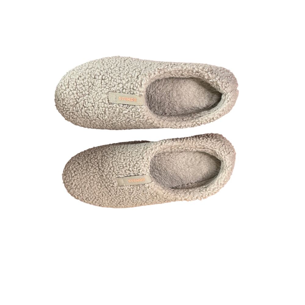 Bombas Womens 9 Gray Sherpa Sunday Slipper Moc Slip On House Shoes